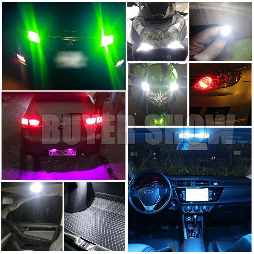 10PCS T10 W5W Led 3030 1SMD Wedge Bulb Auto Dome Reading Car Light Sidemarker Sidelight Parking Lights 194 168 Lamp Bulbs
